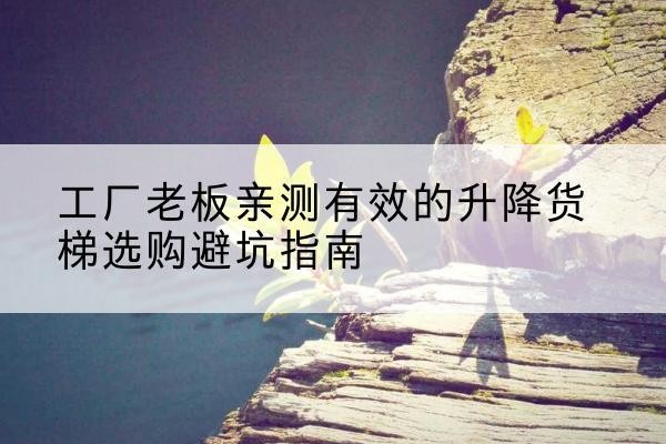 南靖升降货梯怎么选-工厂老板亲测有效的升降货梯选购避坑指南