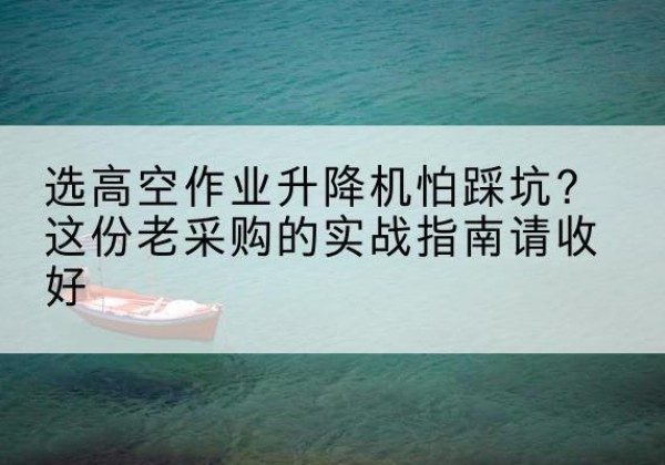 南靖高空作业升降机厂家推荐-选高空作业升降机怕踩坑？这份老采购的实战指南请收好